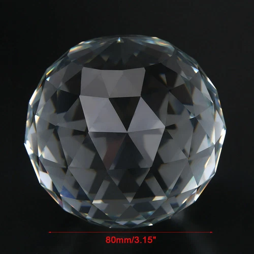 60/80mm Cut Crystal Sphere Prisms Glass Ball Faceted Gazing Suncatcher Crafts IS - Picture 3 of 10