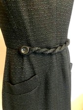 $1.450 38 XS S DOLCE & GABBANA TWEED DRESS BLACK ZIPPER BACK SLEEVELESS LACE