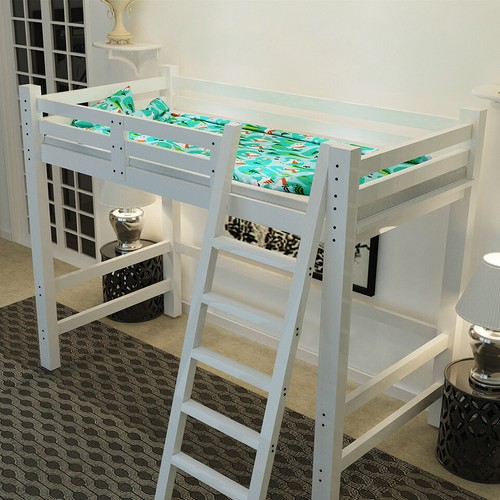 White 3FT High Sleeper Cabin Bed Adult Kid Loft Bed Wooden Bunk Bed Frame Ladder - Picture 10 of 11