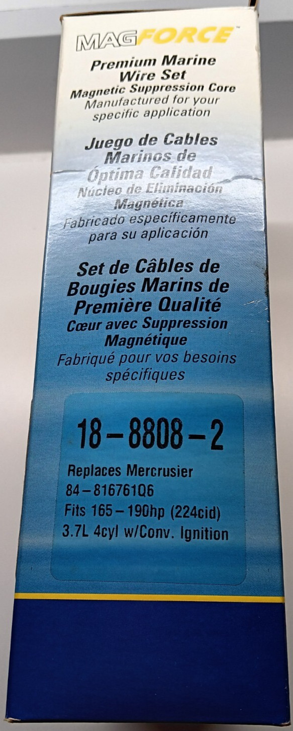 New Sierra Mag Force Premium Marine Wire Set Mercrusier 4 cylinder 18-8808-2