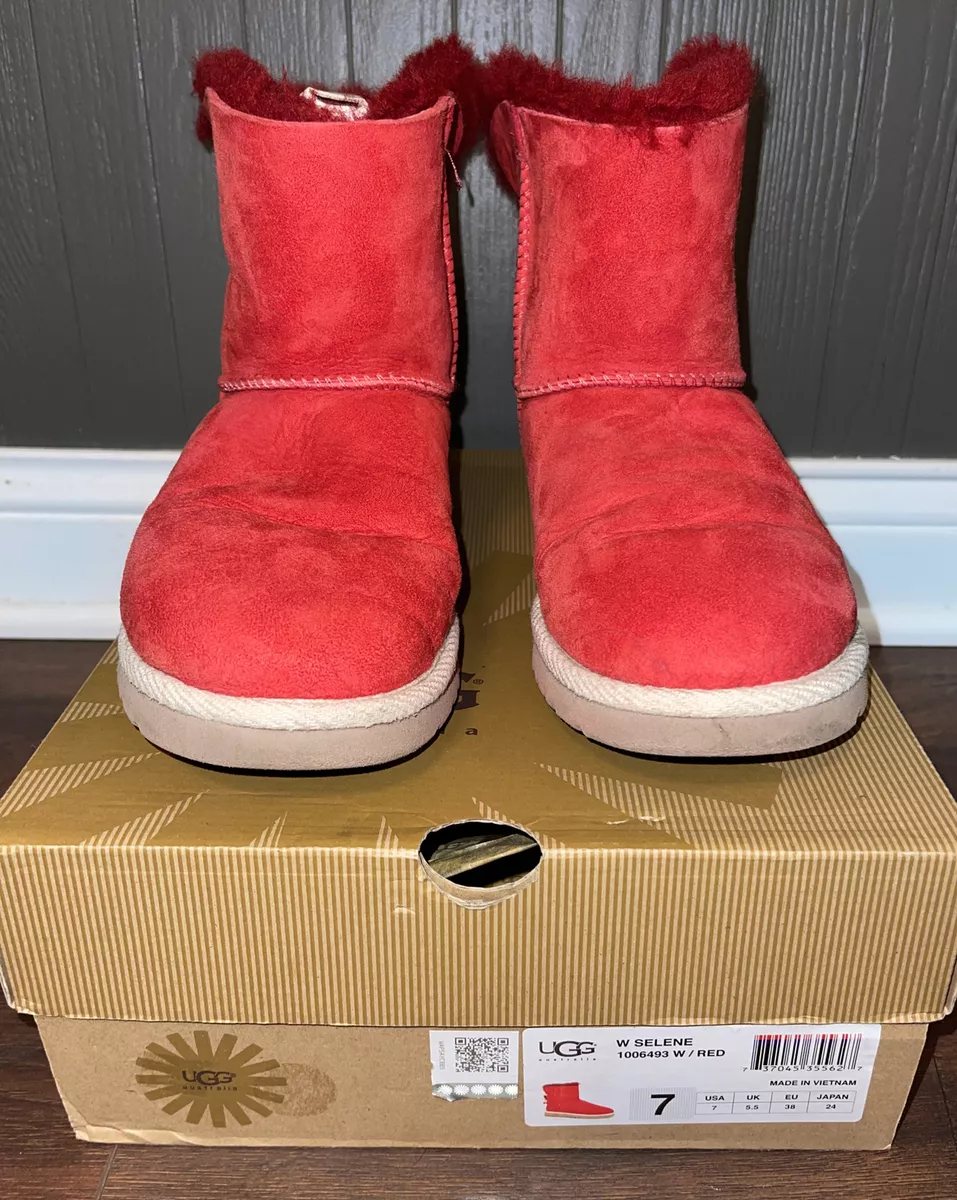 Red uggs with rope deals bow