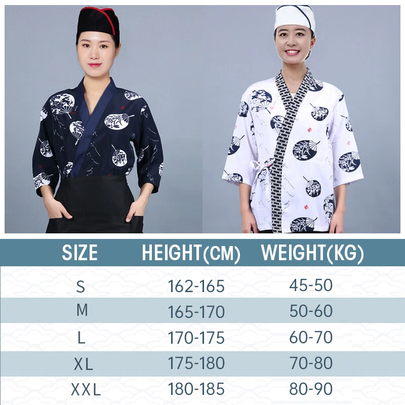 Sushi Chef Coat Serving Short Japanese Kimono Sushi Chef Uniform Restaurant - Image 2 of 4