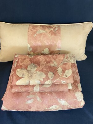 Pure by Custom Comfort King Duvet Cover Set 3-Piece Embroidered Beige Asian Flor
