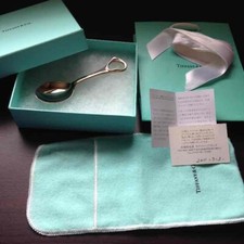 Tiffany  Co. Elsa Peretti Open Heart Child Baby Spoon Silver SV925 Unused w/BOX