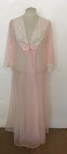 Vtg Gilead Pink Lace Trim Robe Sz 32