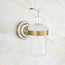 Antique Brass Wall Mount Bathroom Accessory Soap Pump Liquid Dispenser Gba814