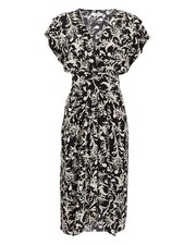 NEW Isabel Marant Etoile Omeya Floral Crepe Dress in Black Size 36 D6205