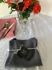 NEW Handmade Unplastic 100% Linen 14.5" X  14" Bread Storage Kitchen BAG Grey