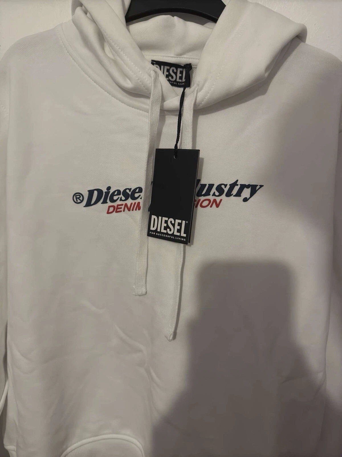 Diesel Industry Denim Devision Women’s Hoodie Size Large White New with Tags