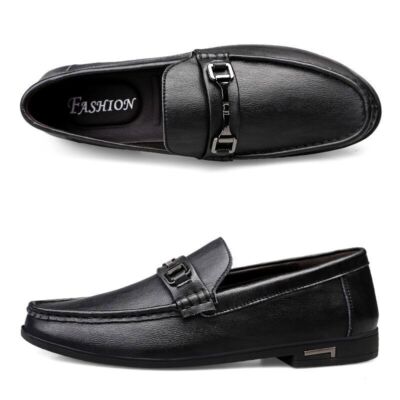 Spring and autumn men\'s new black loafers New Black Loafers for Men Tassels Round Toe Slip-On Brown  main image 2