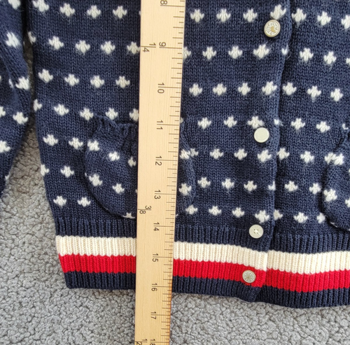 Polo Ralph Lauren Snowflake Cardigan Girls 6X Navy Multi Crewneck Button Closure - Picture 12 of 17