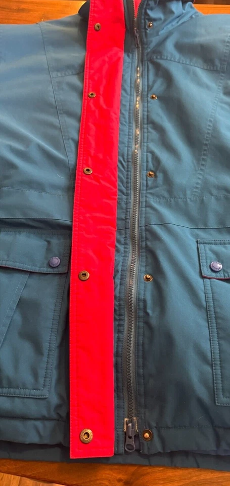 Abrigo Chaqueta Vintage Cabela's Gore-Tex Años 80/90 Retro Azul/Rosa Borde Para Mujer XXL Foto 3 de 4