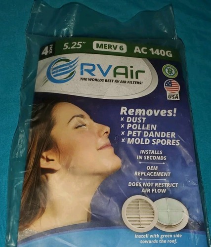 Paquete de 4 filtros RV Air 5,25" CA 140G NUEVOS polen polvo olores para mascotas **ENVÍO GRATUITO** - Imagen 3 de 7