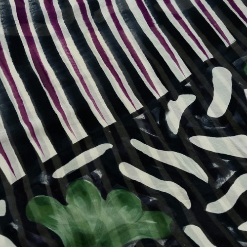 Indian Vintage Sari Black & Purple Pure Georgette Silk Printed Saree Sewing Soft - Imagen 5 de 22