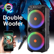8-inch Portable Bluetooth Speaker Subwoofer Heavy Bass Sound System Party & Mic