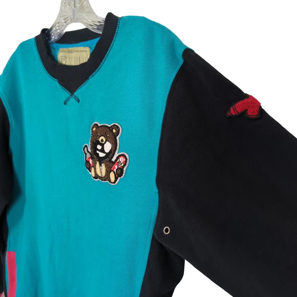 Entree LS Authentic Bear Skateboard Sweatshirt Size Small Blue Black long sleeve - Image 4 of 4