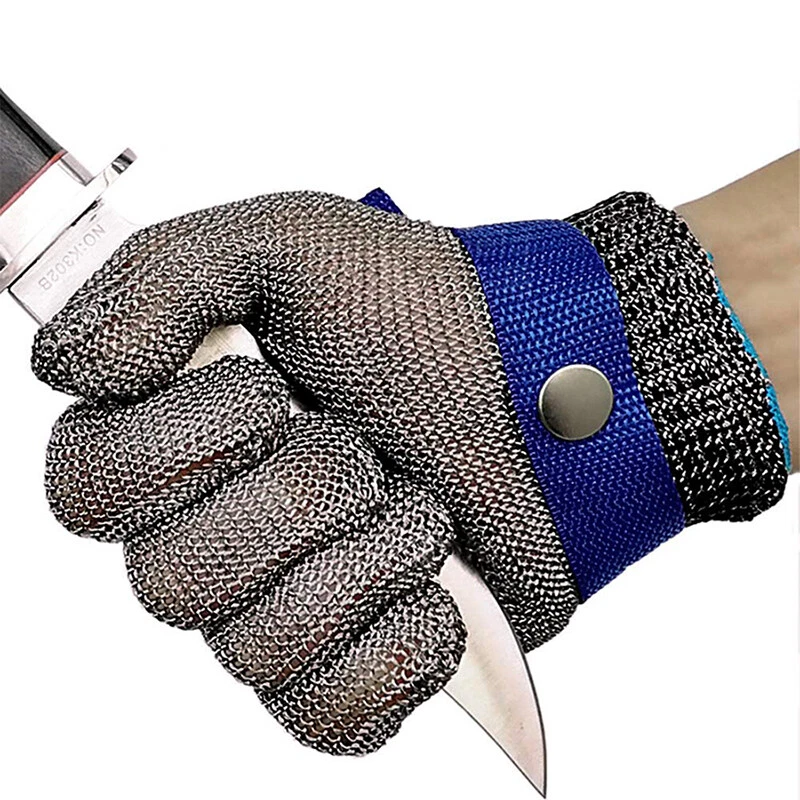 Cut Resistant Stainless Steel Mesh Wire Safety Butcher Gloves Level 5  Protection