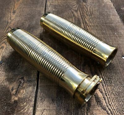 Bobber Chopper maßgeschneiderte massive Messing Lenker Drosselklappengriffe 1 Zoll gerippt gerillt 