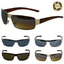 Mens Rectangular Sunglasses Shades Sports Wrap Around Sport Golf Designer Eagle