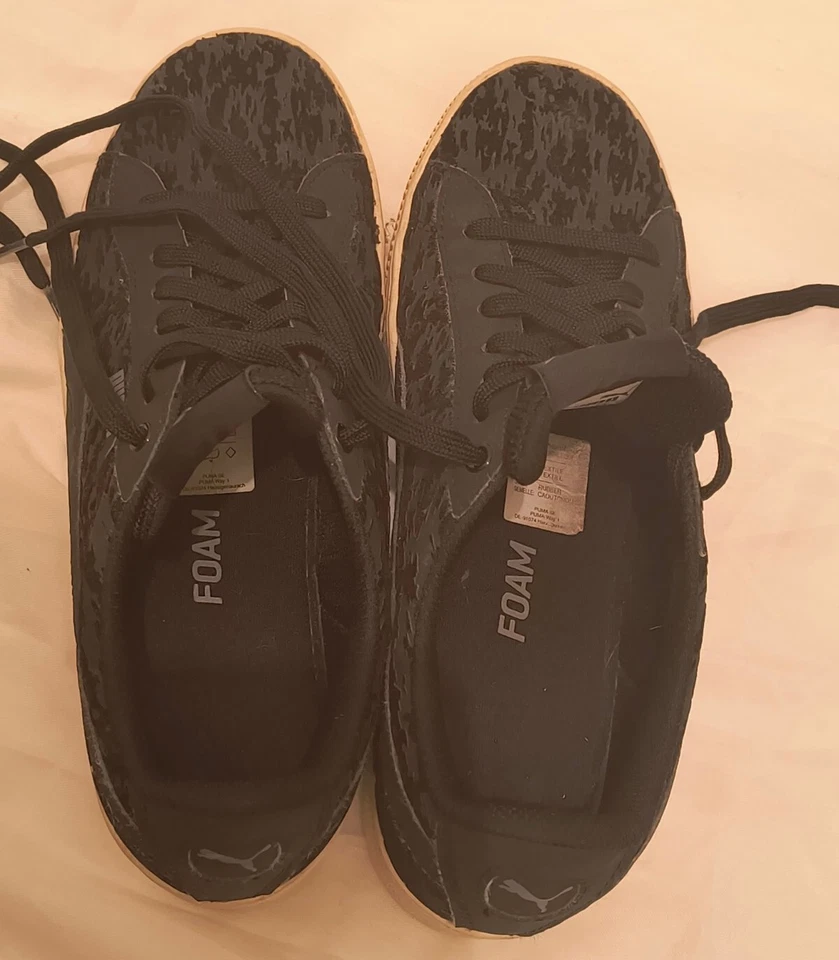 PUMA Vikky Platform Velvet Black Sneaker Women Shoes Size 4 UK 37 EU 363730 02 - Image 2 of 4