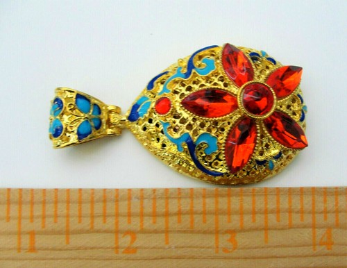 Handmade ZIRCON Water Drop Butterfly STAR Flower Brass CLOISONNE Pendnt Necklace - Picture 6 of 11