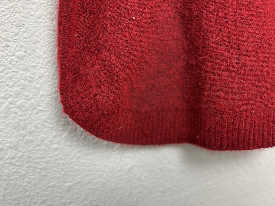 Suéter Westbound Rojo Mezcla de Lana Para Mujer Talla Mediana Cuello Alto Cuello Botón Foto 4 de 4