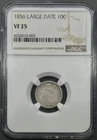 1856 LD NGC VF25 Seated Liberty Dime 10c - Circulated Type