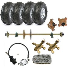 44" Go Kart Rear Axle Kit 530 Sprocket Hub 7" Wheels Golf Cart Trike ATV Quad