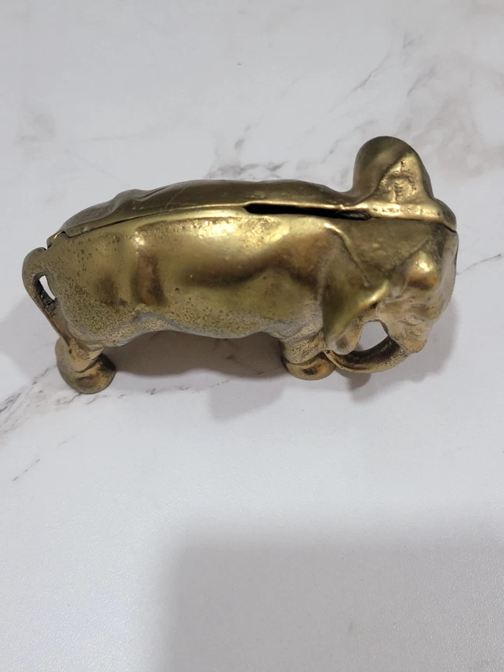 Vintage Brass Elephant Still Bank Heavy Excellent Condition  - Image 2 of 4