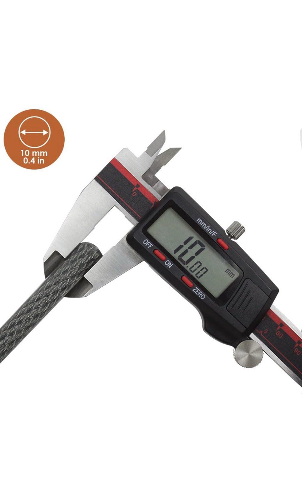 Heavy-Duty 30FT Security Cable Lock with Loops - 10mm (3/8 Inch) Cut-Resistant B