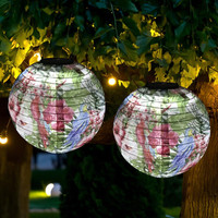 LED Lampions AußEn 2 StüCk Solar Wetterfest HäNgend Ø25Cm Garten Deko