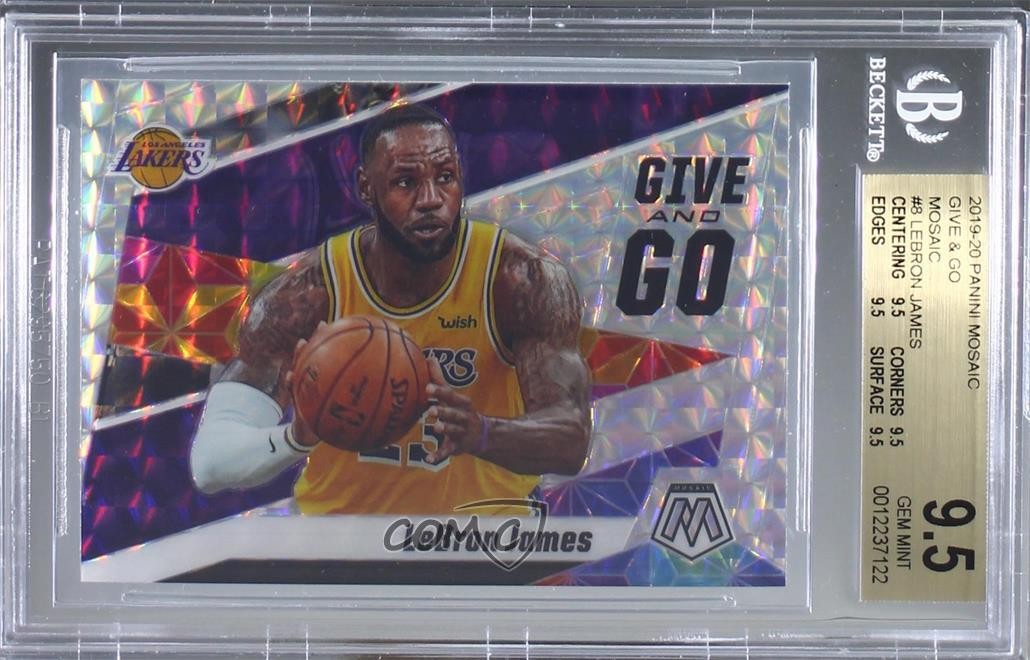 2019 Panini Mosaic Give and Go Silver Prizm LeBron James #8 BGS 9.5 GEM MINT 9l4