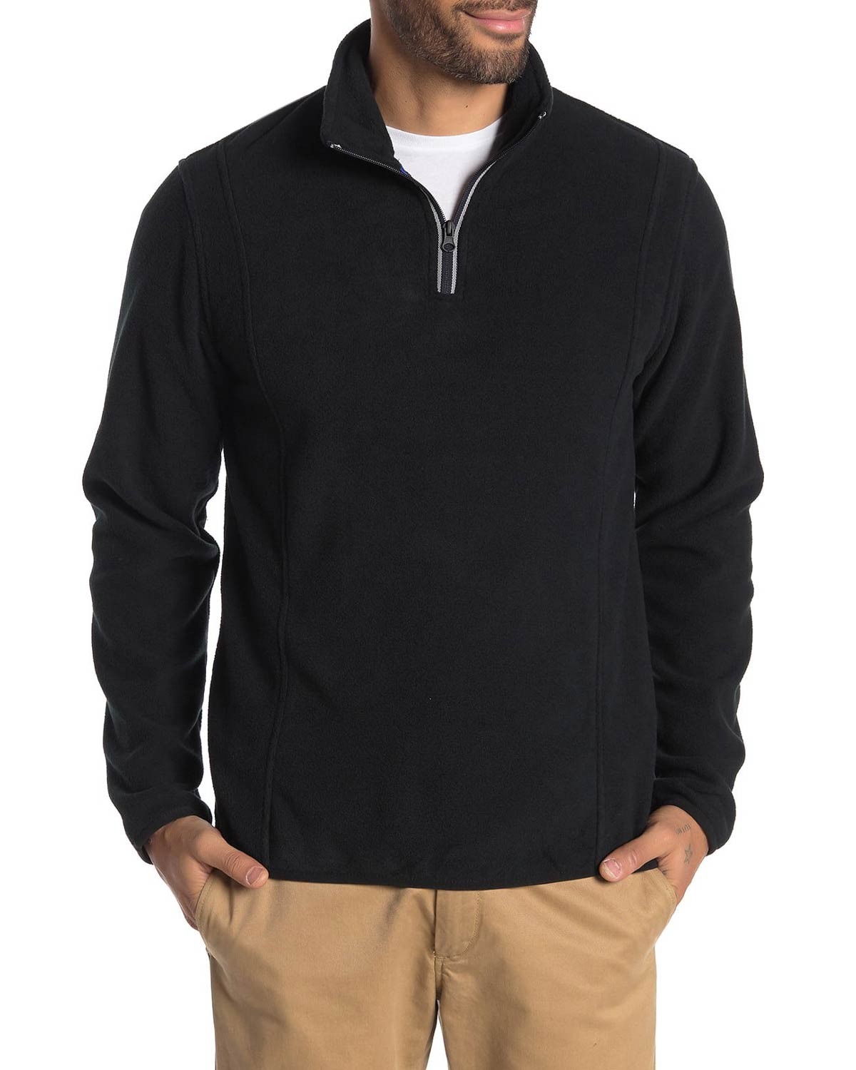 Винтажная мужская флисовая трикотажная толстовка 1946 года с частичной застежкой-молнией Small Pirate черного цвета 6190₽