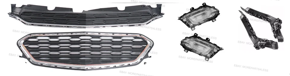 For Chevy Chevrolet Equinox 2016 2017 Front Bumper Cover Grille Set fog lights Foto 4 de 4