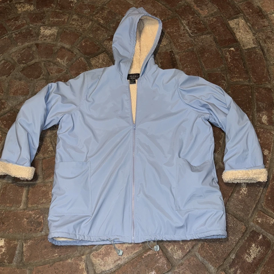 Abrigo de Colección Selene Sport PVC Shell Forrado Sherpa, Azul Claro Con Guantes 2X Foto 2 de 4
