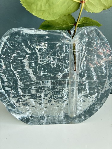 Vaso vintage Solifleur due vaso pesante arte del ghiaccio - Foto 5 di 10