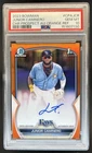 2023 Bowman Junior Caminero Chrome Auto Orange Refractor 1st #/25 Rays PSA 10
