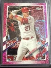 Mike Trout 2021 Topps Chrome Baseball Card #27 Magenta Speckle Refractor /350