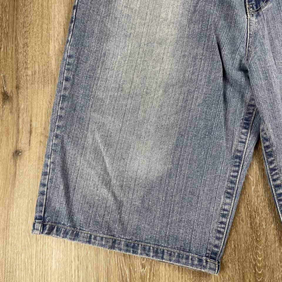 Vtg Y2K Raw Blue Skater Shorts Mens 44 Baggy Denim 16” Inseam Grunge Wide Leg - Image 3 of 4