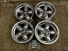 Vintage Set 4 Daisy Style Wheels 15x8.5 15x7 Restored 4 34 Chevy Polished