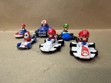 Super Mario Kart Pull‑Back Racers Lot of 6 Mario Luigi Toad Shy Guy Nintendo