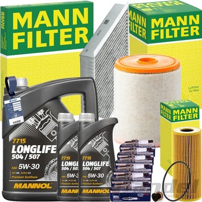 MANN INSPEKTIONSPAKET+MANNOL 5W-30 MOTORÖL passend für AUDI A6 C7 A7 4G 2.8 TFSI