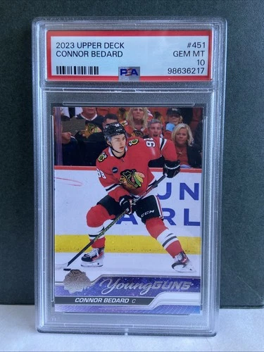 2023-24 Upper Deck Connor Bedard Rookie Young Guns RC #451 Blackhawks PSA 10