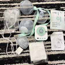 Motif Roam Double Electric Breast Pump Low Noise Battery White Mint Kit USB