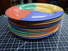 (12) GET Melamine Multi-Color WP-12-CE 12″ Round Wide Rim Plate
