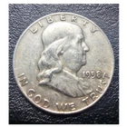 1958 Franklin Half Dollar Denver 50C 90% Silver Circulated US Coin