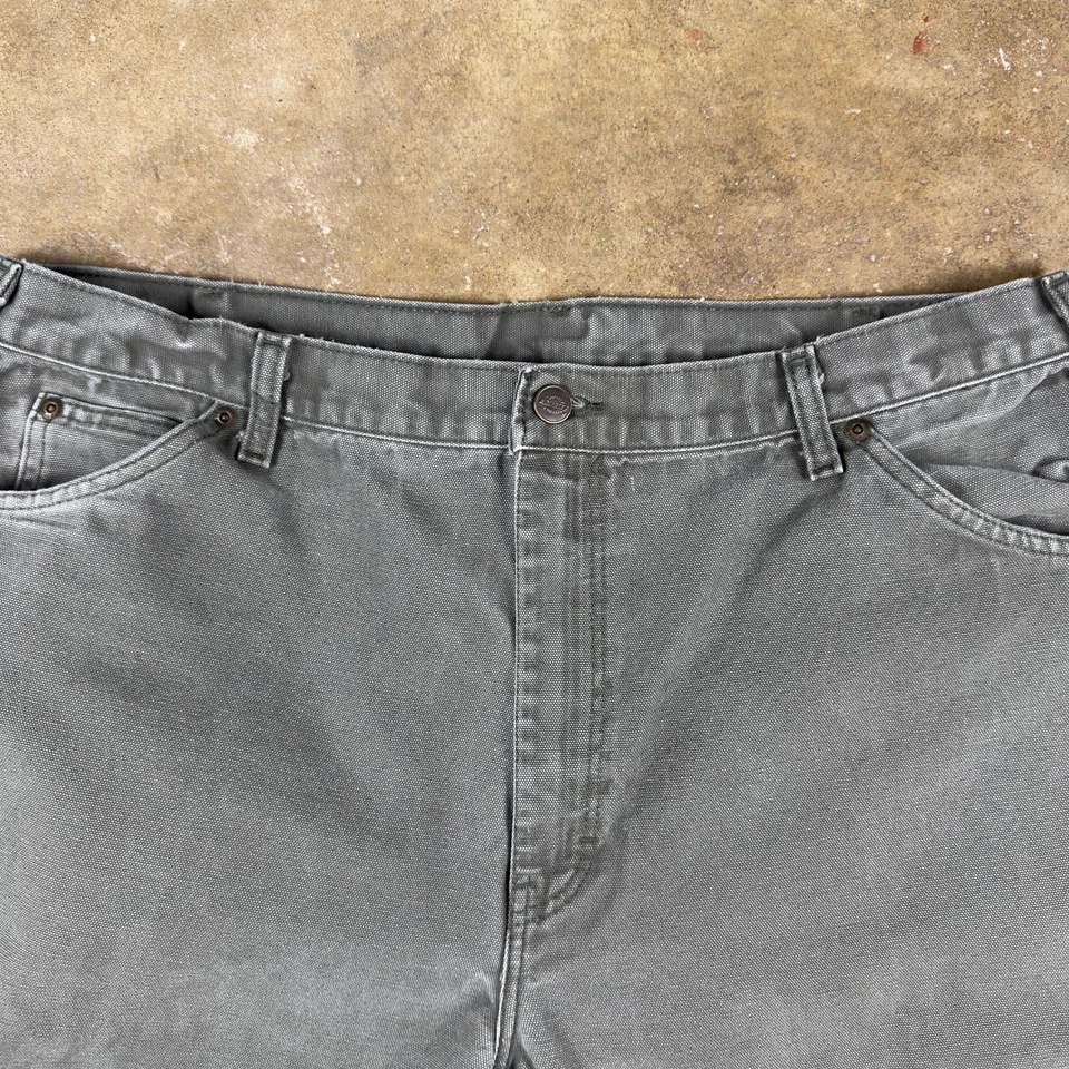 Pantalones de carpintero Dickies para hombre 40x32 verde calce relajado ropa de trabajo utilitaria Foto 3 de 4