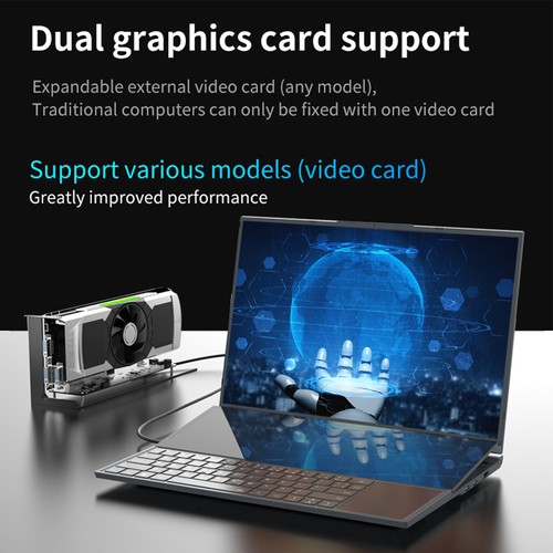 16in Dual Screen Laptop For Windo-ws 11 For Core I7 Processor 16GB 64GB Supp NEW - Afbeelding 4 van 18