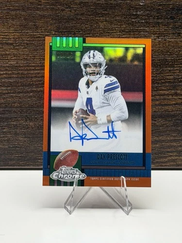 2025 Topps Chrome Dak Prescott #1990-DP Orange Refractor Auto /25