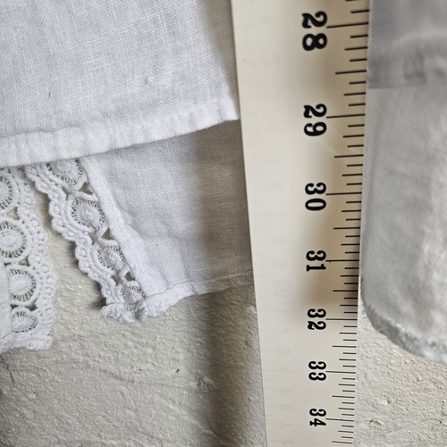 Terzo Millennio Shirt Womens 3X 100% Linen Made In Italy White Crochet Back - Picture 3 of 6